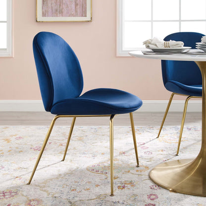 Spade Gold Velvet Dining Chair - living-essentials