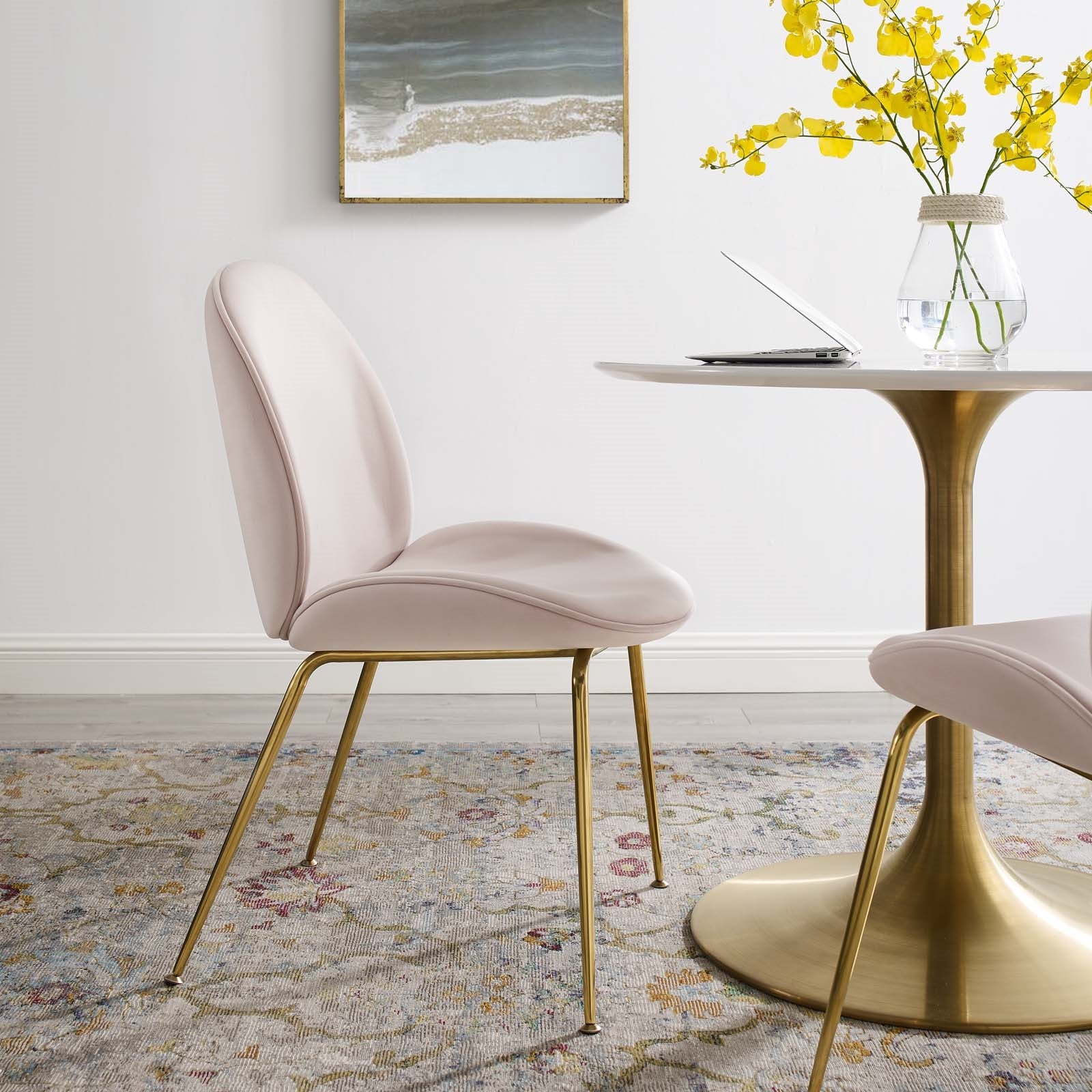 Spade Gold Velvet Dining Chair - living-essentials