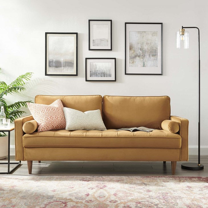 Logan Upholstered Faux Leather Sofa