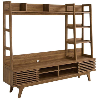 Grana TV Stand Entertainment Center in Walnut
