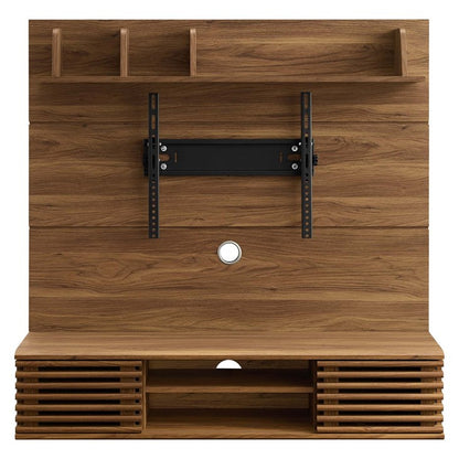 Grana Wall Mounted TV Stand Entertainment Center in Walnut