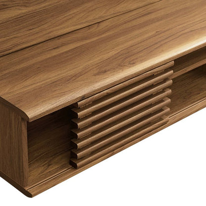 Grana Wall Mounted TV Stand Entertainment Center in Walnut