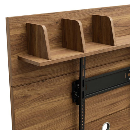 Grana Wall Mounted TV Stand Entertainment Center in Walnut