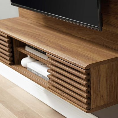 Grana Wall Mounted TV Stand Entertainment Center in Walnut
