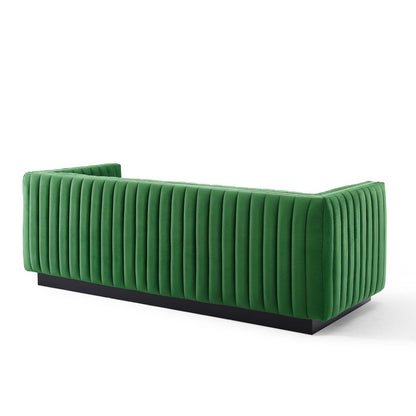 Darcy Channel Tufted Velvet Sofa