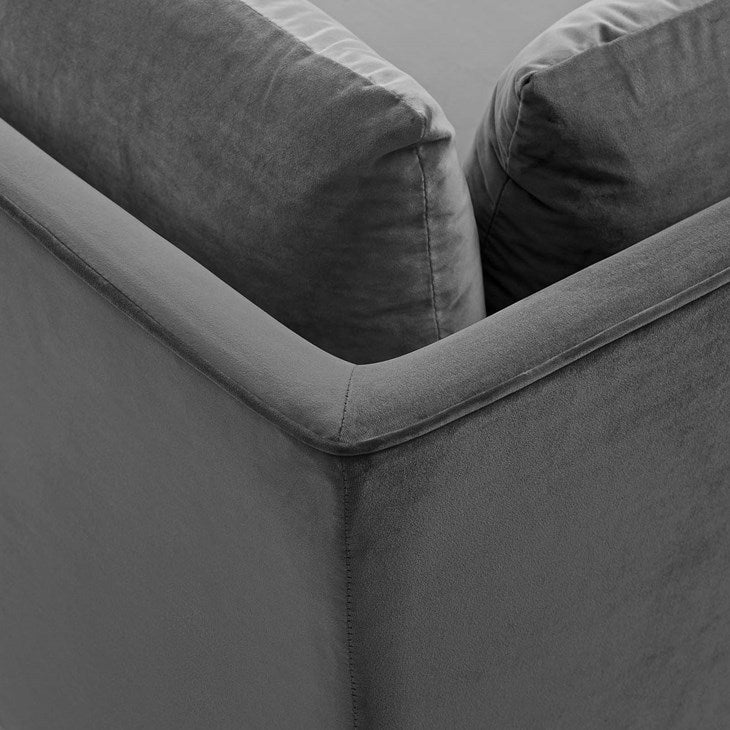 Heidel Velvet Sectional Sofa Corner Chair