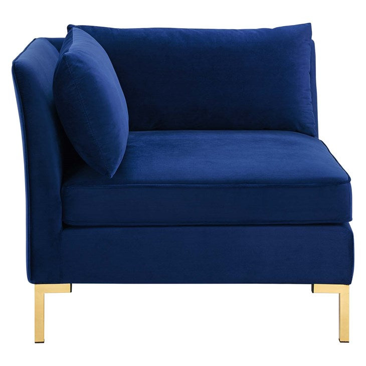 Heidel Velvet Sectional Sofa Corner Chair