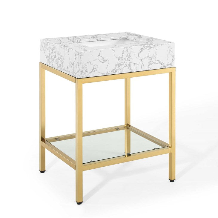 Scarlet 26" Gold Stainless Steel Bathroom Vanity