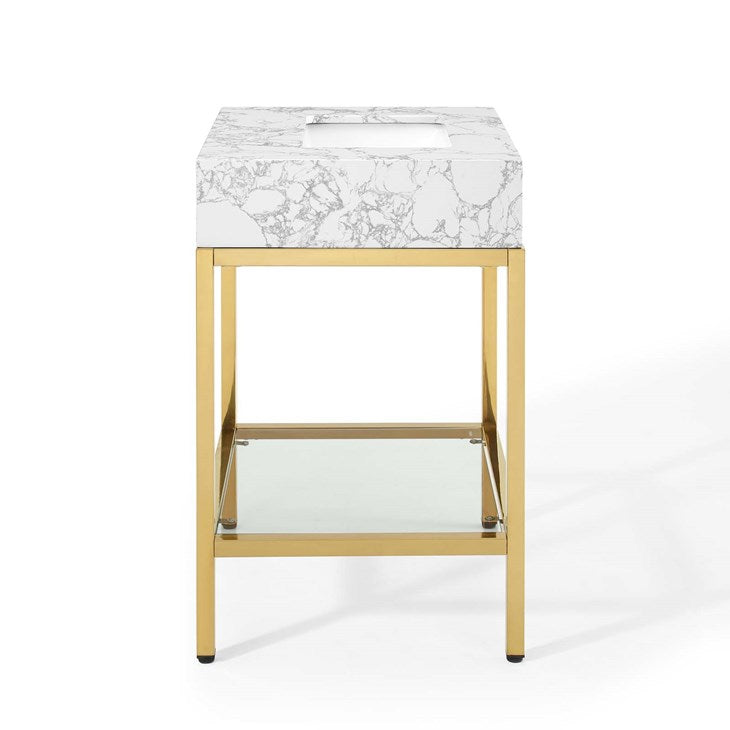 Scarlet 26" Gold Stainless Steel Bathroom Vanity