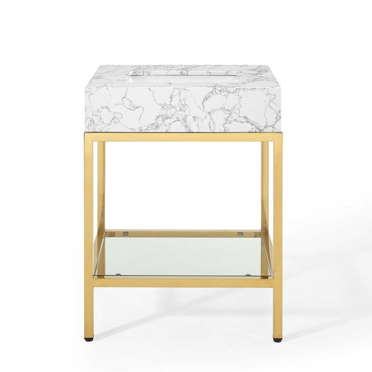 Scarlet 26" Gold Stainless Steel Bathroom Vanity