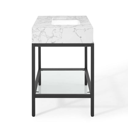 Scarlet 36" Black Stainless Steel Bathroom Vanity