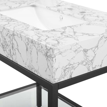 Scarlet 36" Black Stainless Steel Bathroom Vanity