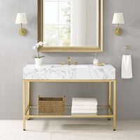 Scarlet 50" Gold Stainless Steel Bathroom Vanity