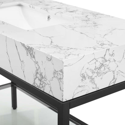 Scarlet 50" Black Stainless Steel Bathroom Vanity