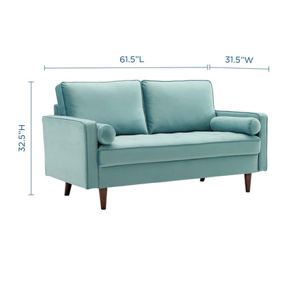 Logan Performance Velvet Loveseat