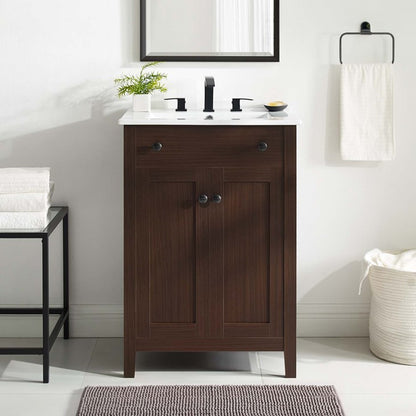 Brellin 24" Bathroom Vanity in Walnut White