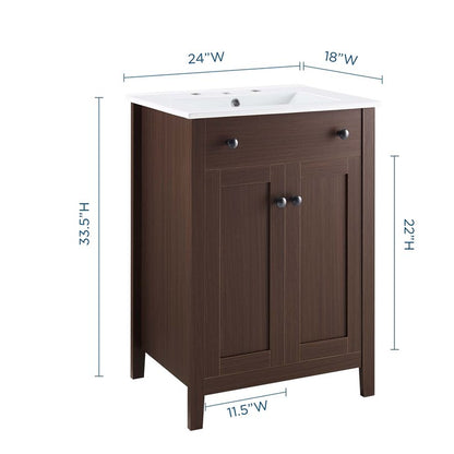 Brellin 24" Bathroom Vanity in Walnut White