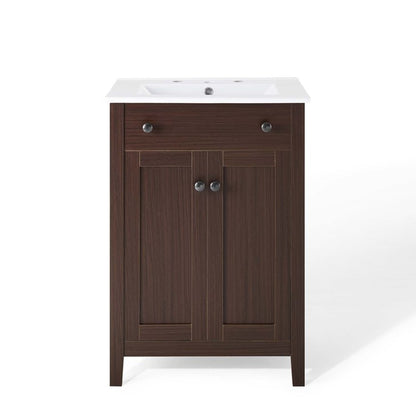 Brellin 24" Bathroom Vanity in Walnut White