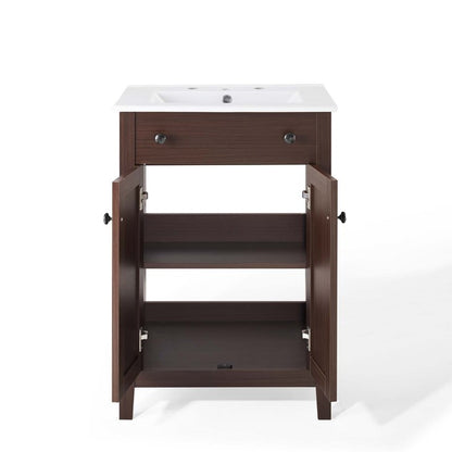 Brellin 24" Bathroom Vanity in Walnut White