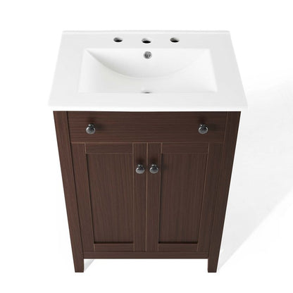 Brellin 24" Bathroom Vanity in Walnut White