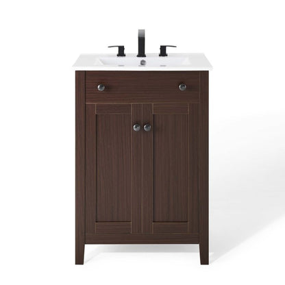 Brellin 24" Bathroom Vanity in Walnut White