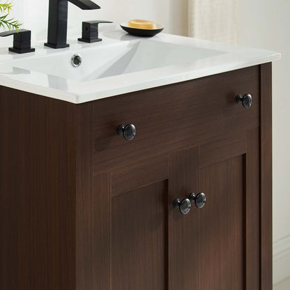 Brellin 24" Bathroom Vanity in Walnut White