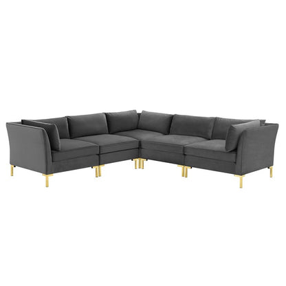 Heidel 5-Piece Performance Velvet Sectional Sofa