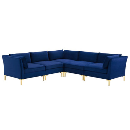 Heidel 5-Piece Performance Velvet Sectional Sofa