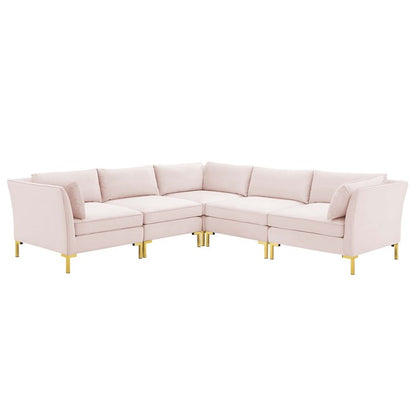 Heidel 5-Piece Performance Velvet Sectional Sofa