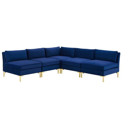Heidel 5-Piece Performance Velvet Sectional Sofa