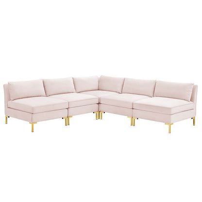 Heidel 5-Piece Performance Velvet Sectional Sofa
