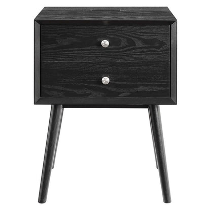 Mediah Wood Nightstand With USB Ports