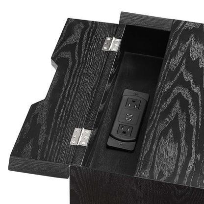 Mediah Wood Nightstand With USB Ports