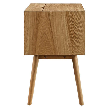 Mediah Wood Nightstand With USB Ports