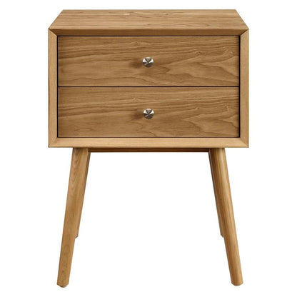 Mediah Wood Nightstand With USB Ports