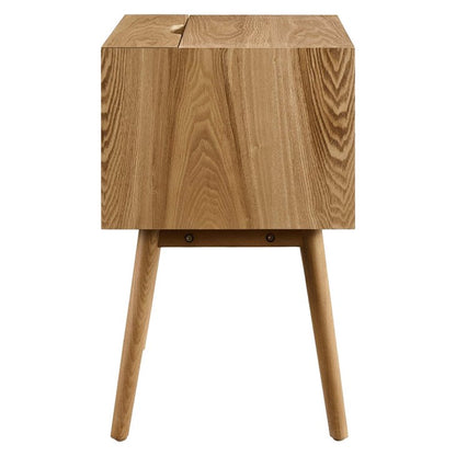 Mediah Wood Nightstand With USB Ports