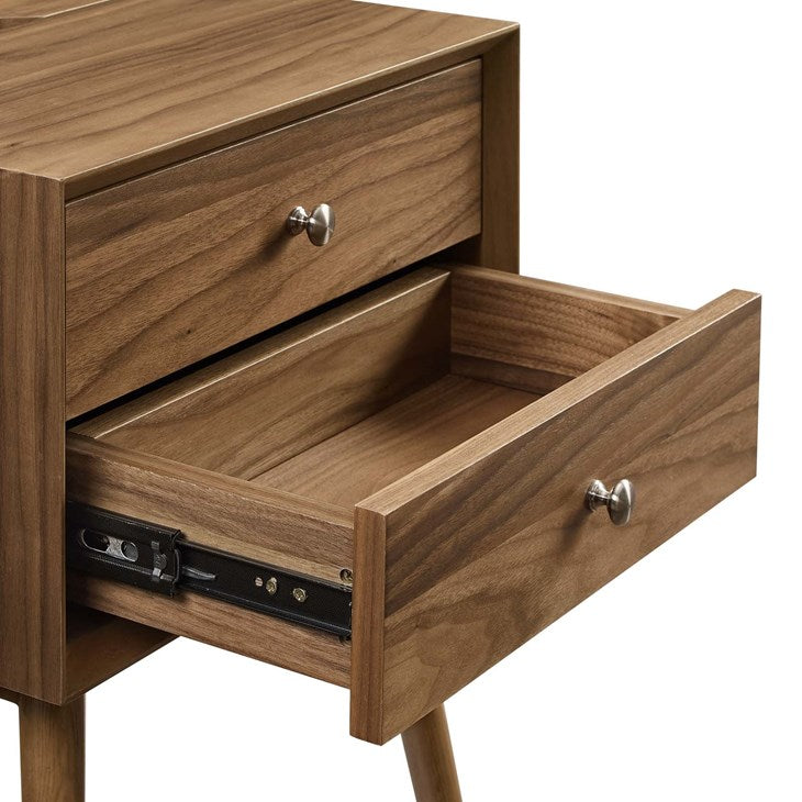Mediah Wood Nightstand With USB Ports