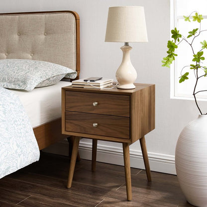 Mediah Wood Nightstand With USB Ports