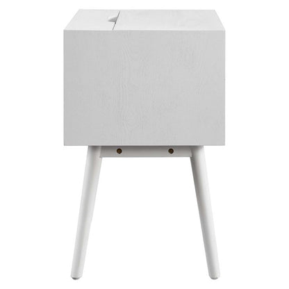 Mediah Wood Nightstand With USB Ports
