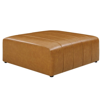Colton Vegan Leather Ottoman in Tan