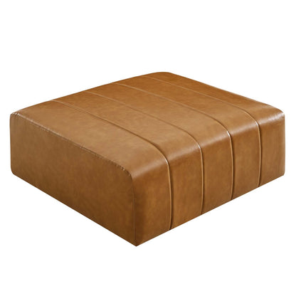 Colton Vegan Leather Ottoman in Tan