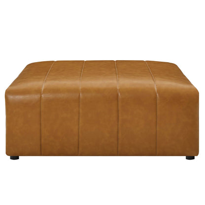 Colton Vegan Leather Ottoman in Tan