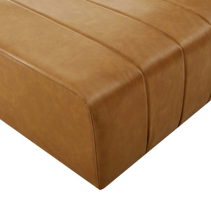 Colton Vegan Leather Ottoman in Tan