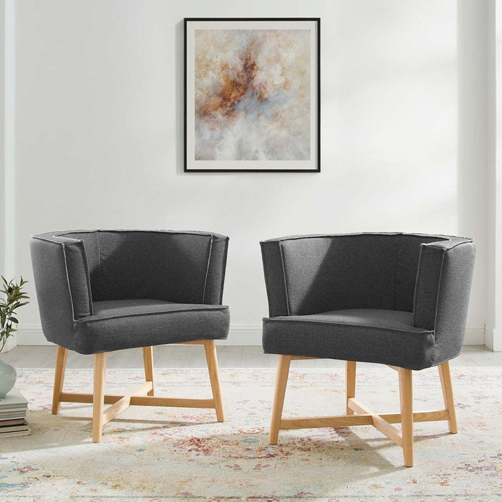 Glish Accent Chair Upholstered Fabric Set of 2