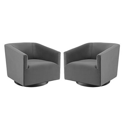 Arlo Swivel Chair in Performance Velvet (Set of 2)