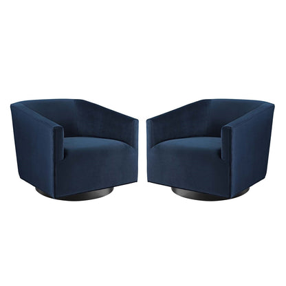 Arlo Swivel Chair in Performance Velvet (Set of 2)
