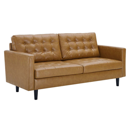 Exalted Tufted Vegan Leather Sofa