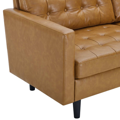 Exalted Tufted Vegan Leather Sofa