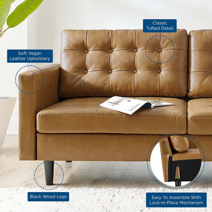 Exalted Tufted Vegan Leather Sofa