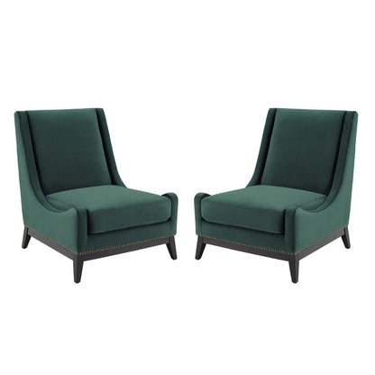 Enigma Lounge Chair Upholstered Performance Velvet (Set of 2)